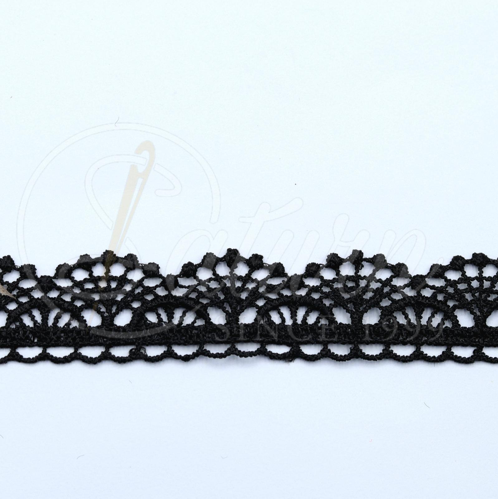 DANTELA GABIR DIN POLIESTER #4478-10-2.5CM(10 YARDS/CARD 9,10 METRI) mercerie saturn  neagra 