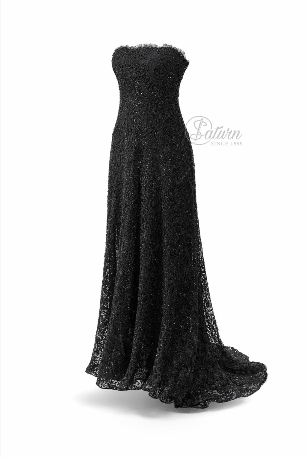 Dantela Chantilly / Broderie cu pietre si paiete GC104 latime 140 cm cupon 3 metri pentru rochii de seara si mireasa neagra mercerie saturn