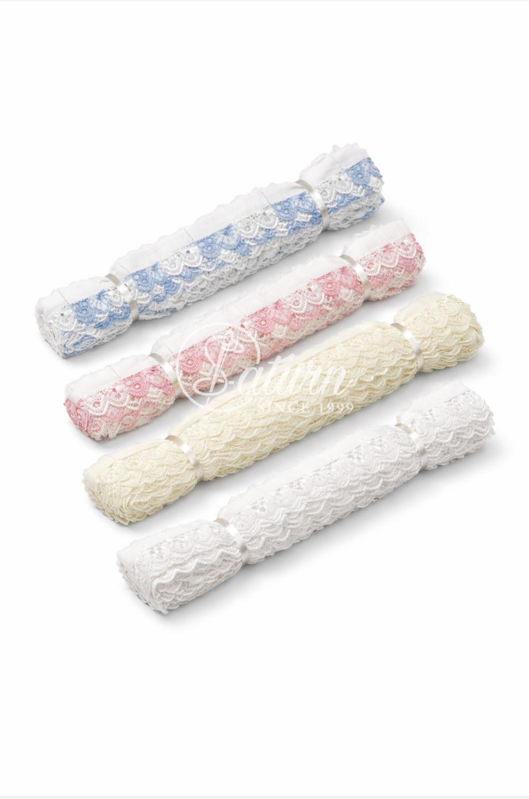 Dantela din bumbac 2 cm – rola 15 yards (13.7 m), dantela decorativa pentru croitorie