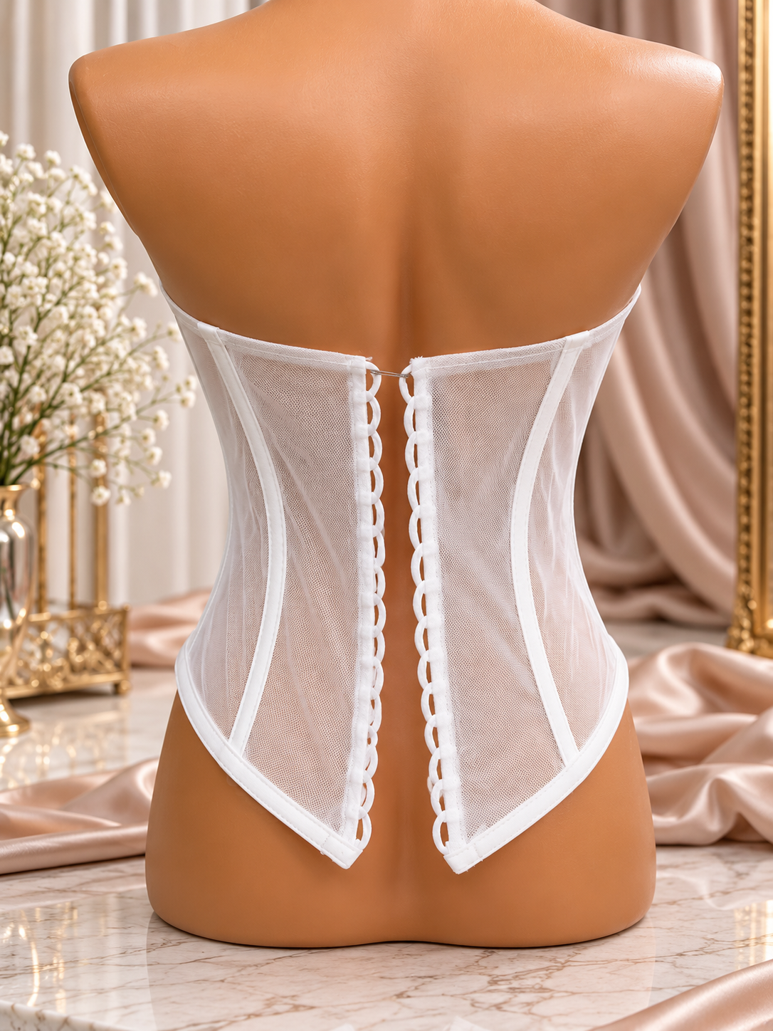 Corset Din Tulle Cu Balene Si Cupe M54