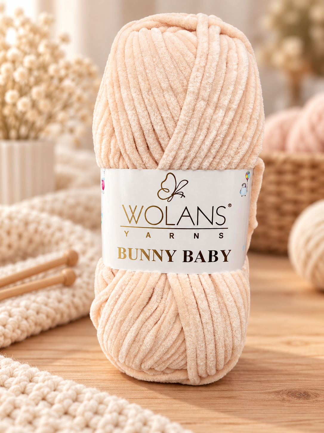 Fir plusat de tricotat Wolans Bunny Baby – (100g/buc)