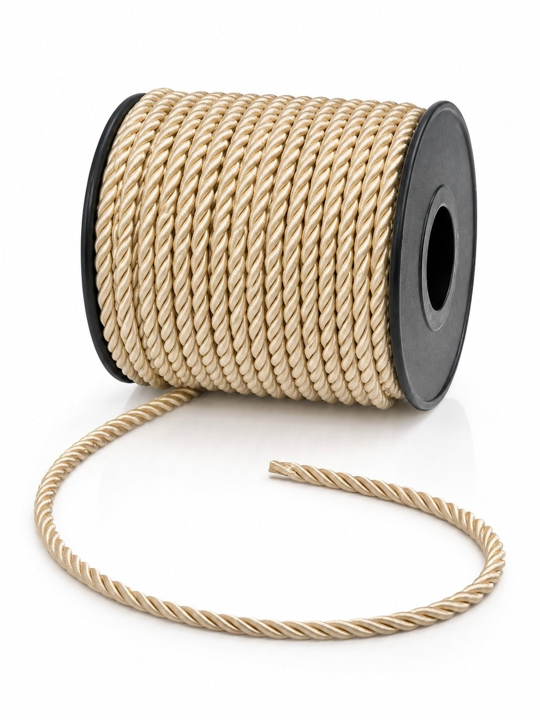 Snur Rasucit din Poliester 4 mm – Rola 25 m – Accesoriu Decorativ Textil
