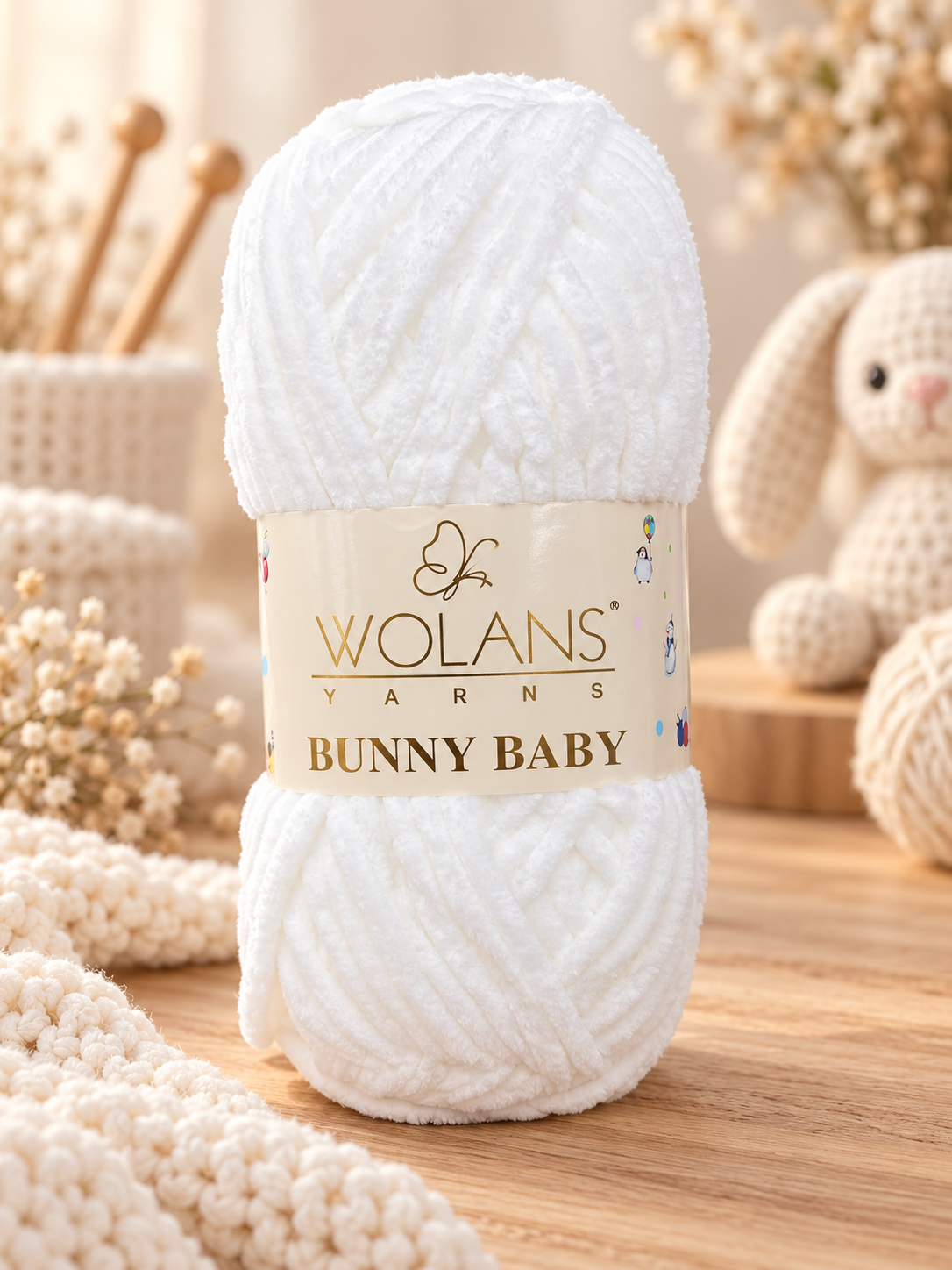 Fir plusat de tricotat Wolans Bunny Baby – (100g/buc)