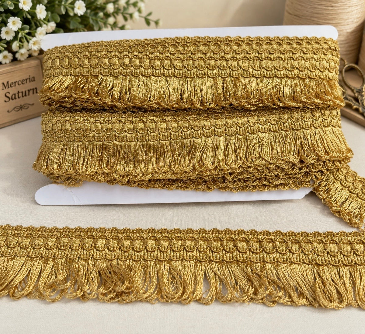 Franjuri Decorativi Aurii Model #0974 – 5 cm, 20 Yards/Card (18,28 M\Card)