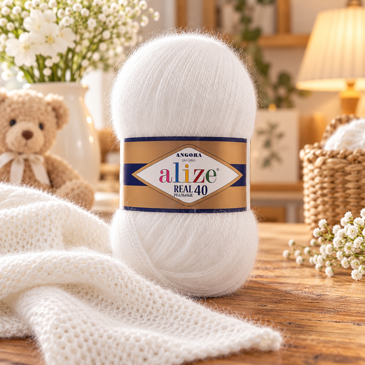 Fir de tricotat Alize Angora Real 40   (100g/buc)