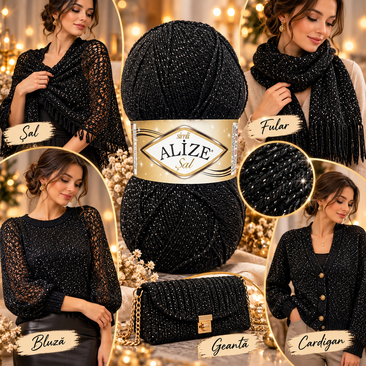 Fir de tricotat Alize Sal Simli cu fir metalizat (100g/buc)