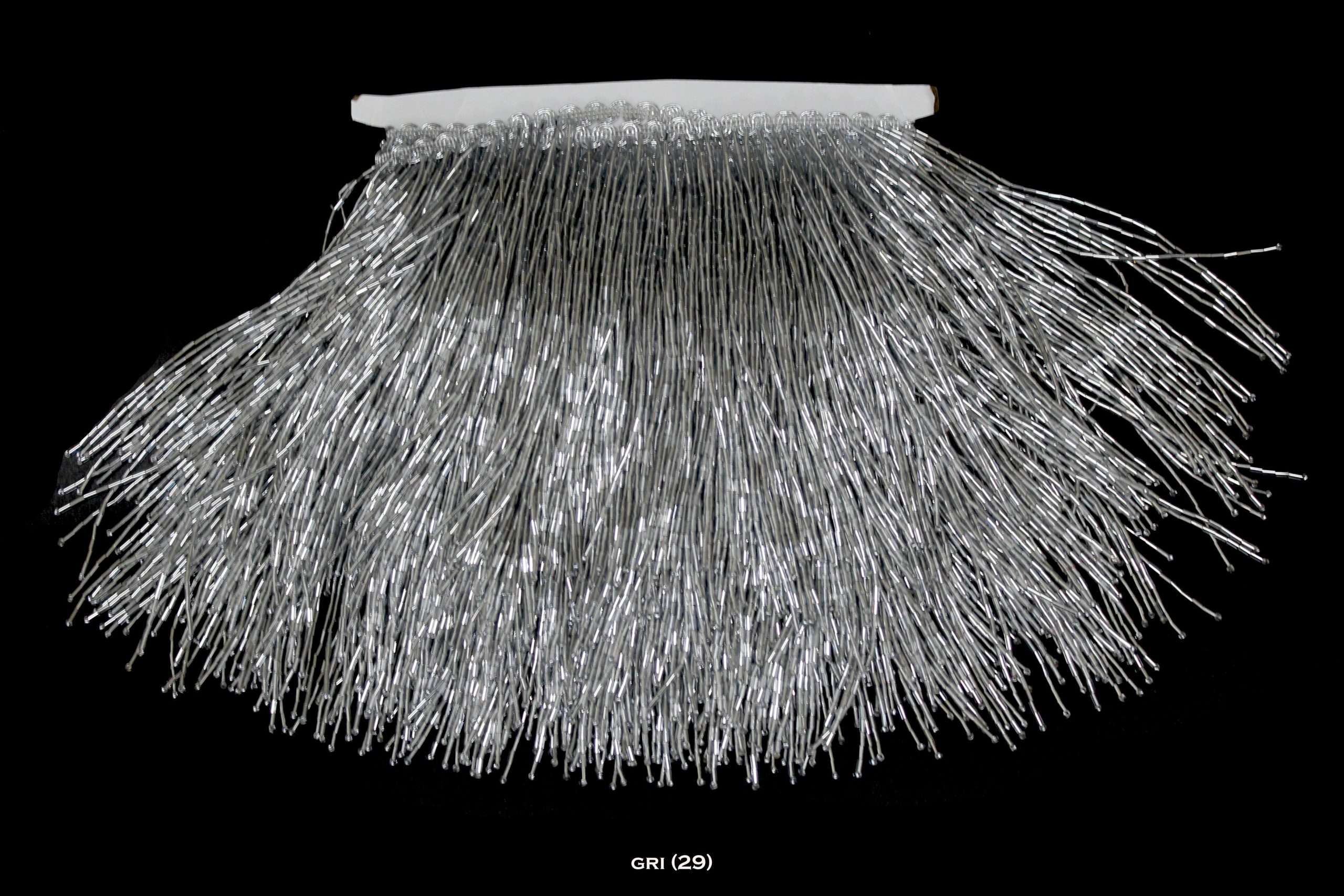 Franjuri din Sticla pe Banda Brodata – Latime 15 cm – Vandut la Metru