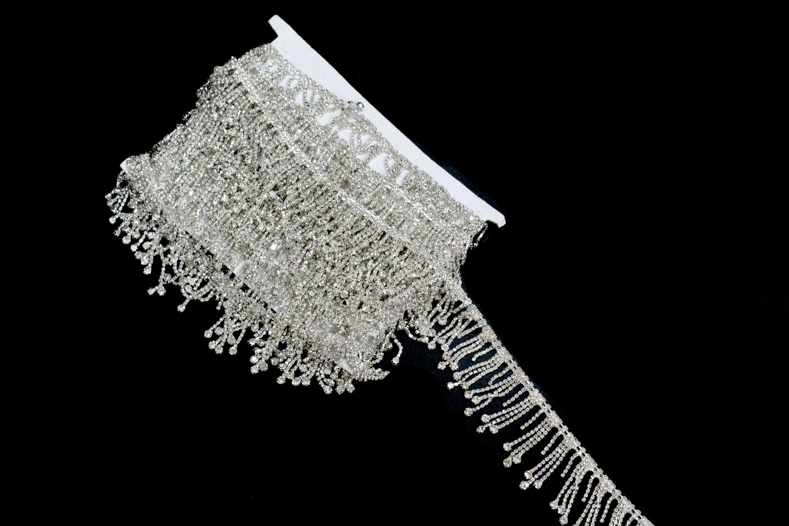 Franjuri Argintii Scurti și Lungi, Ștrasuri Cu Piatra Rotunda/la Metru