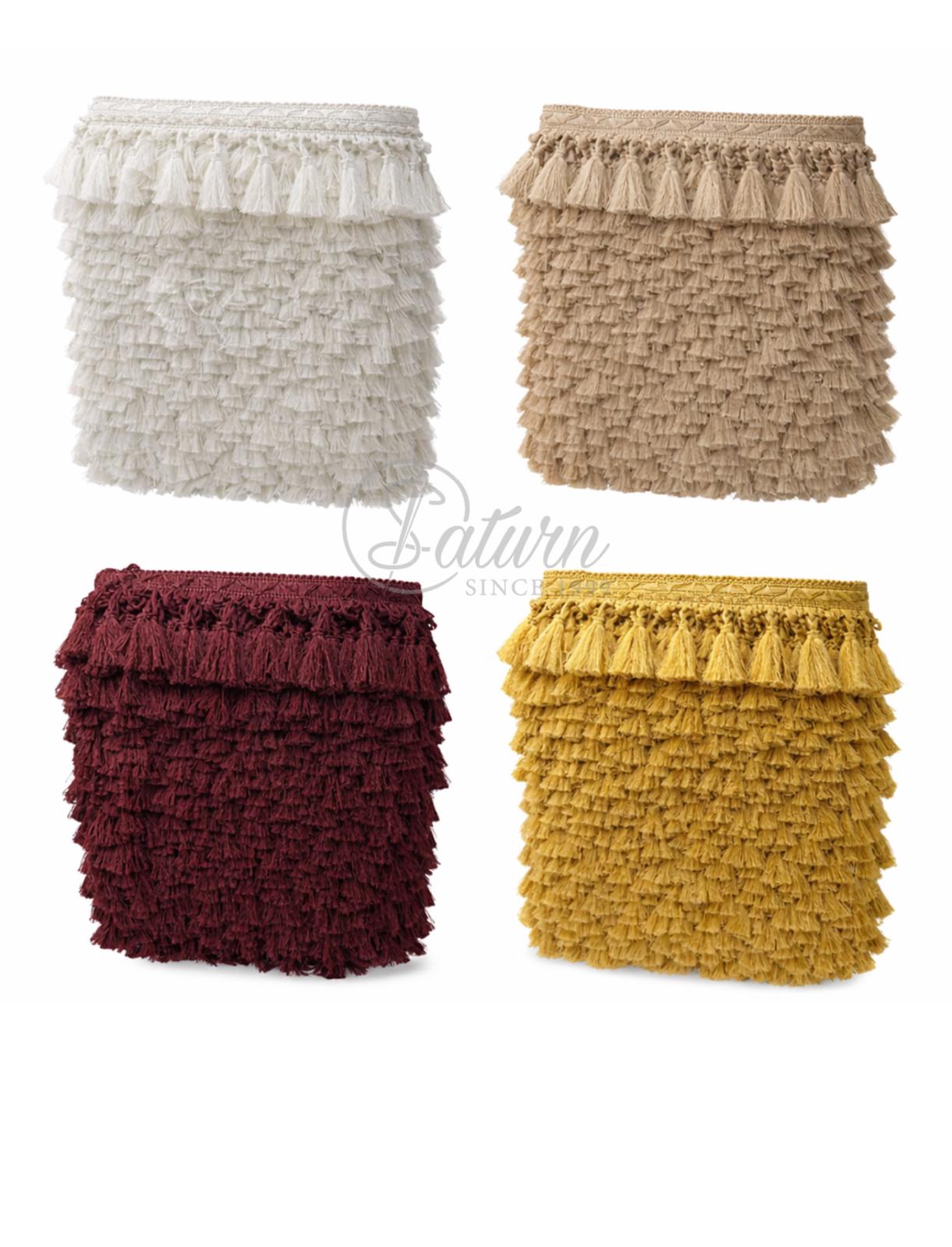 Franjuri decorativi din poliester – latime 8,5 cm | Accesoriu textil pentru draperii si decoratiuni/la metru mercerie saturn franjuri