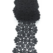 Dantela neagra brodata latime 9 cm, H4532-28