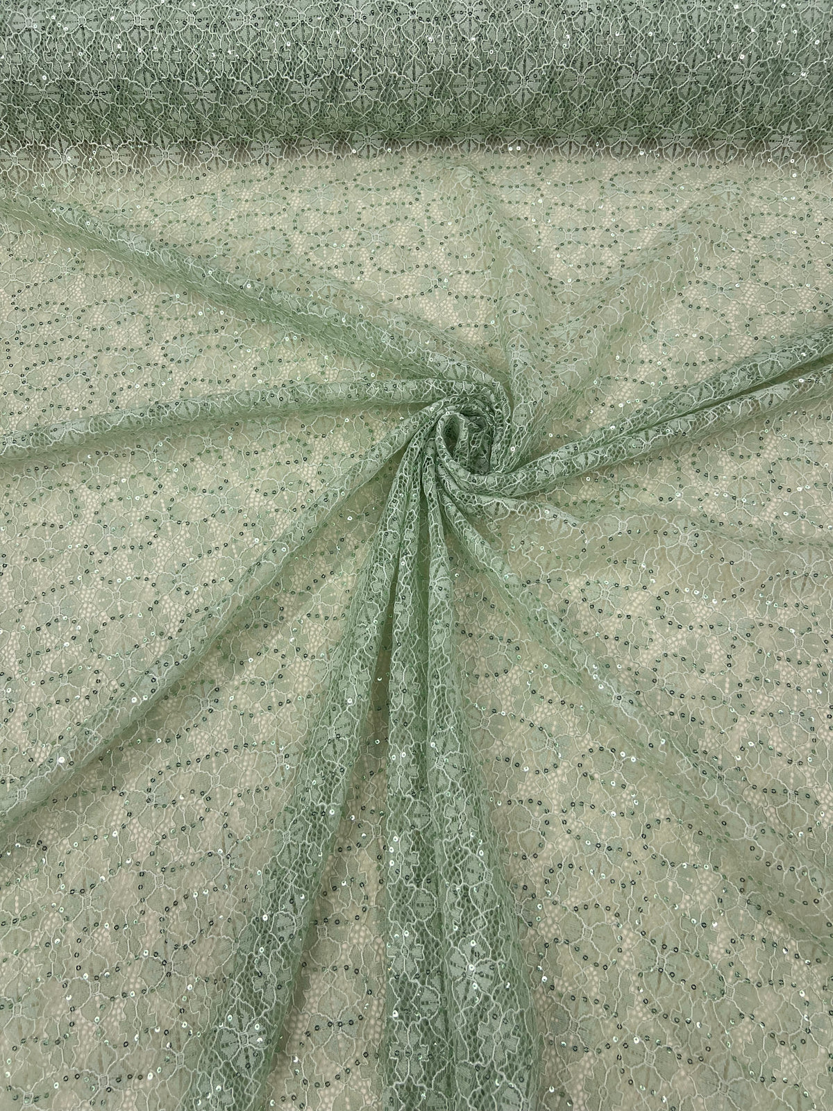 Dantela Florala cu Paiete 150 cm /la Metru