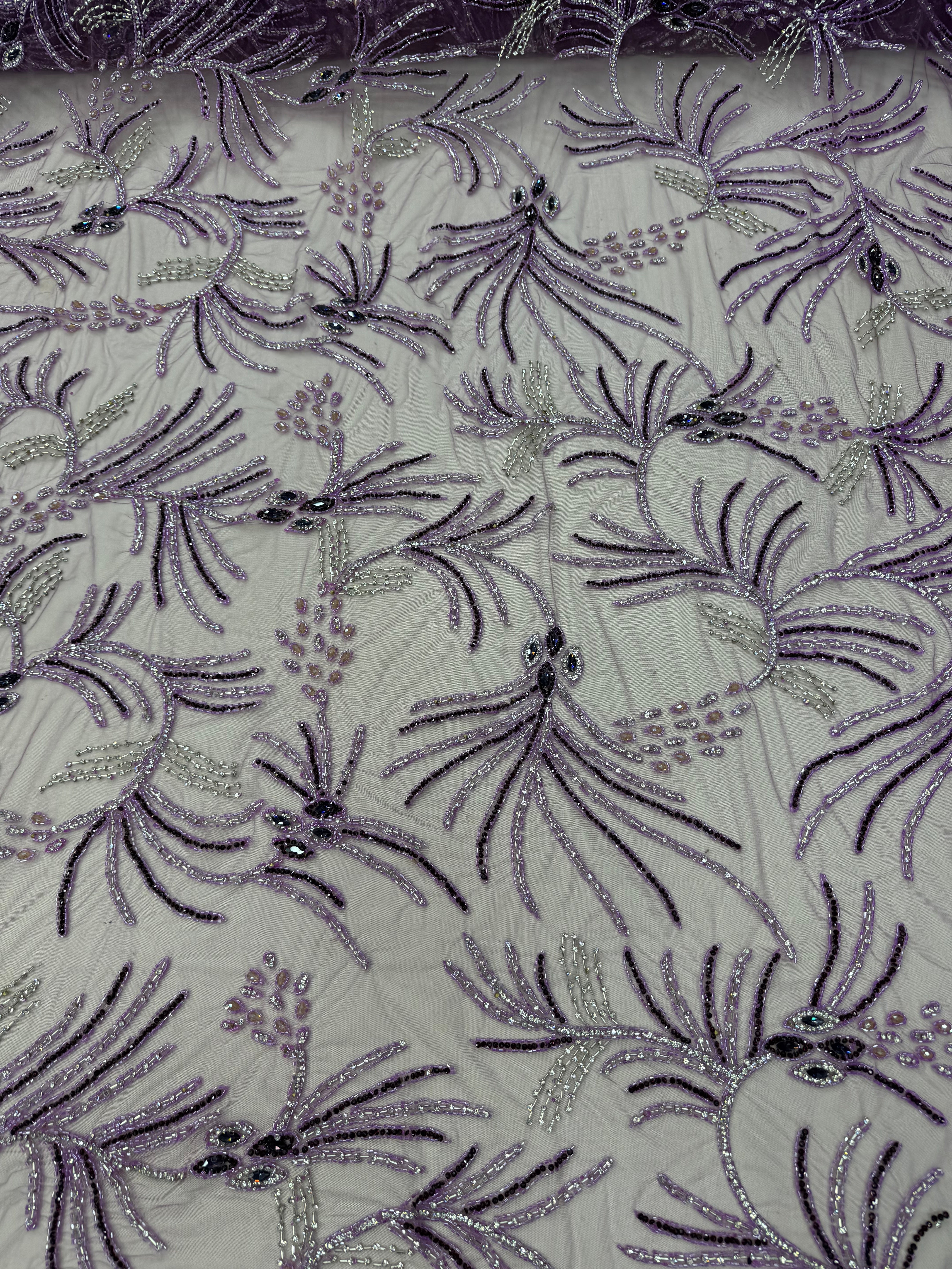 Broderie Lila Luxury cu Cristale si Margele pe Tul Premium AL656