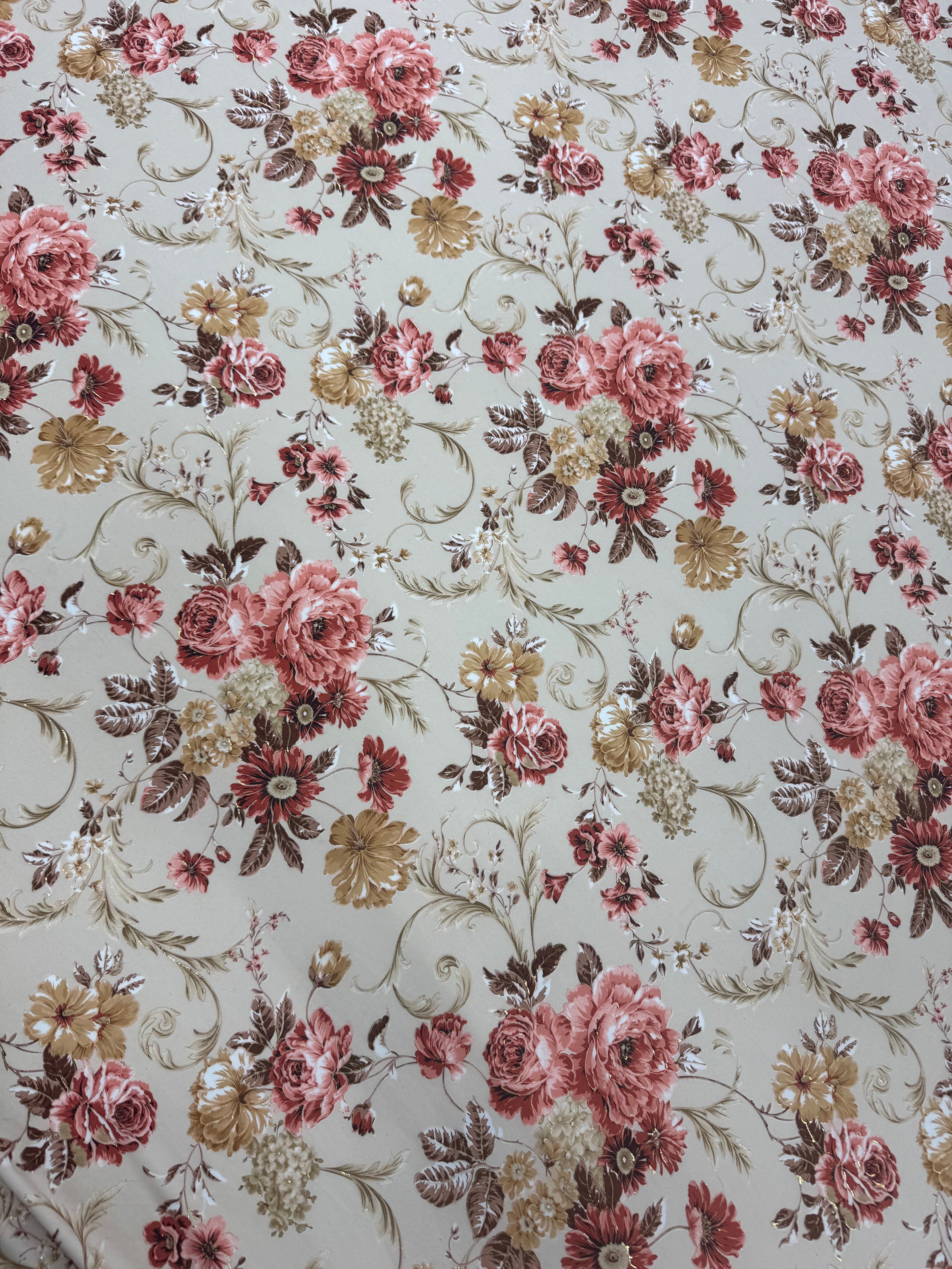 Lycra Elastica Imprimata Floral Vintage –M1  Latime 140 cm,  la Metru