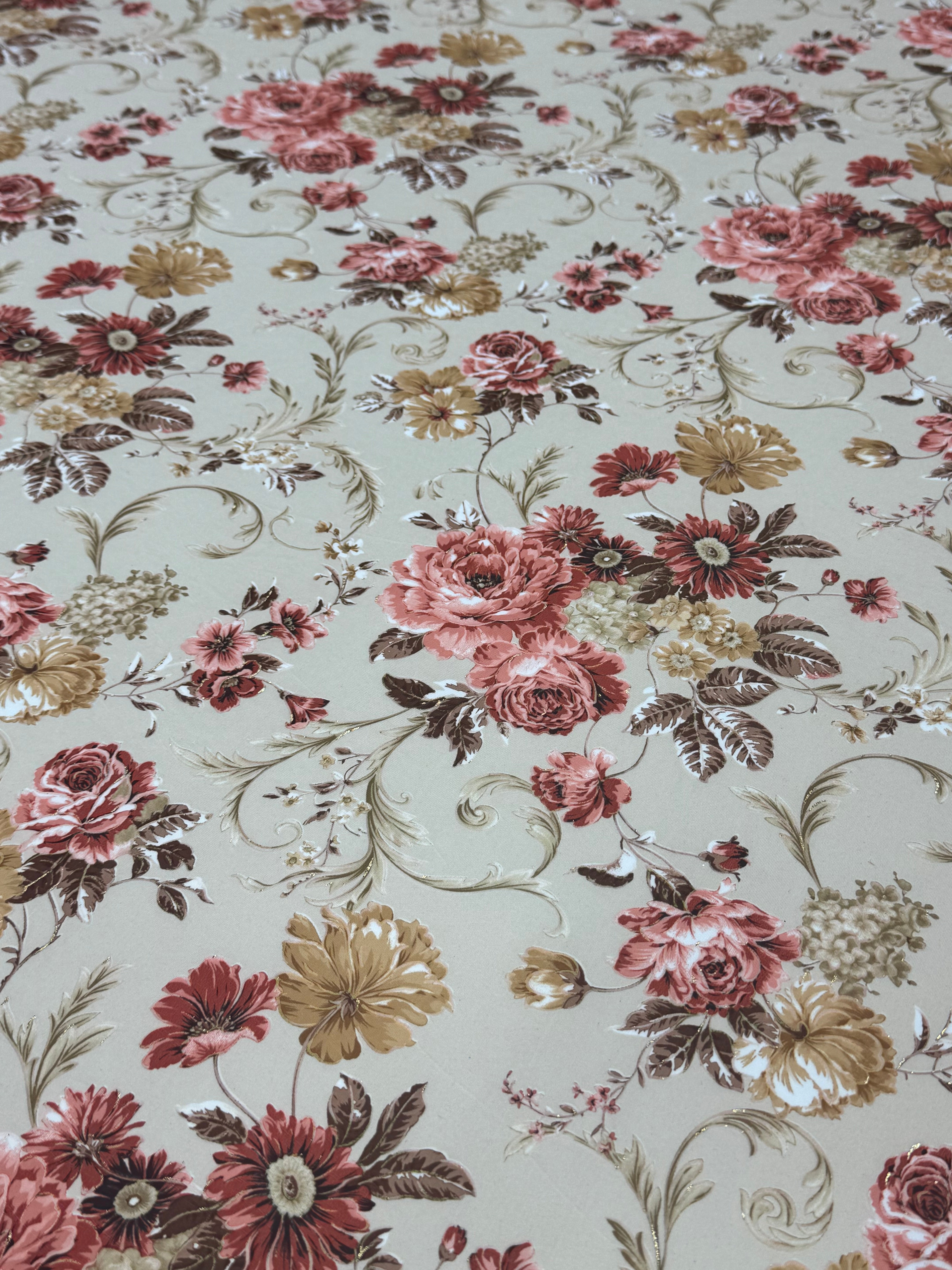 Lycra Elastica Imprimata Floral Vintage –M1  Latime 140 cm,  la Metru