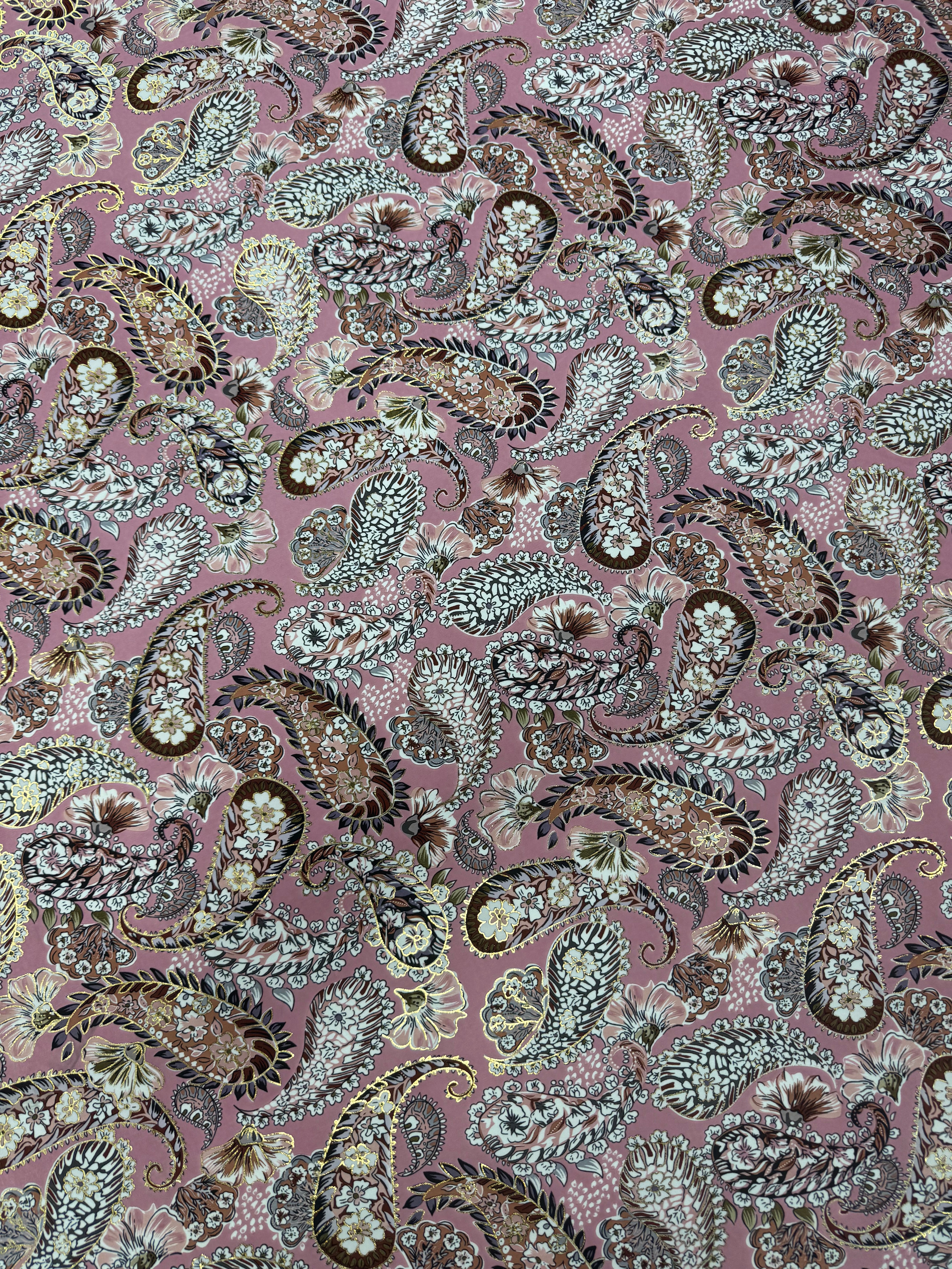 Lycra Elastica Imprimata Paisley /M3– Material Textil 140 cm Latime, Vanzare la Metru