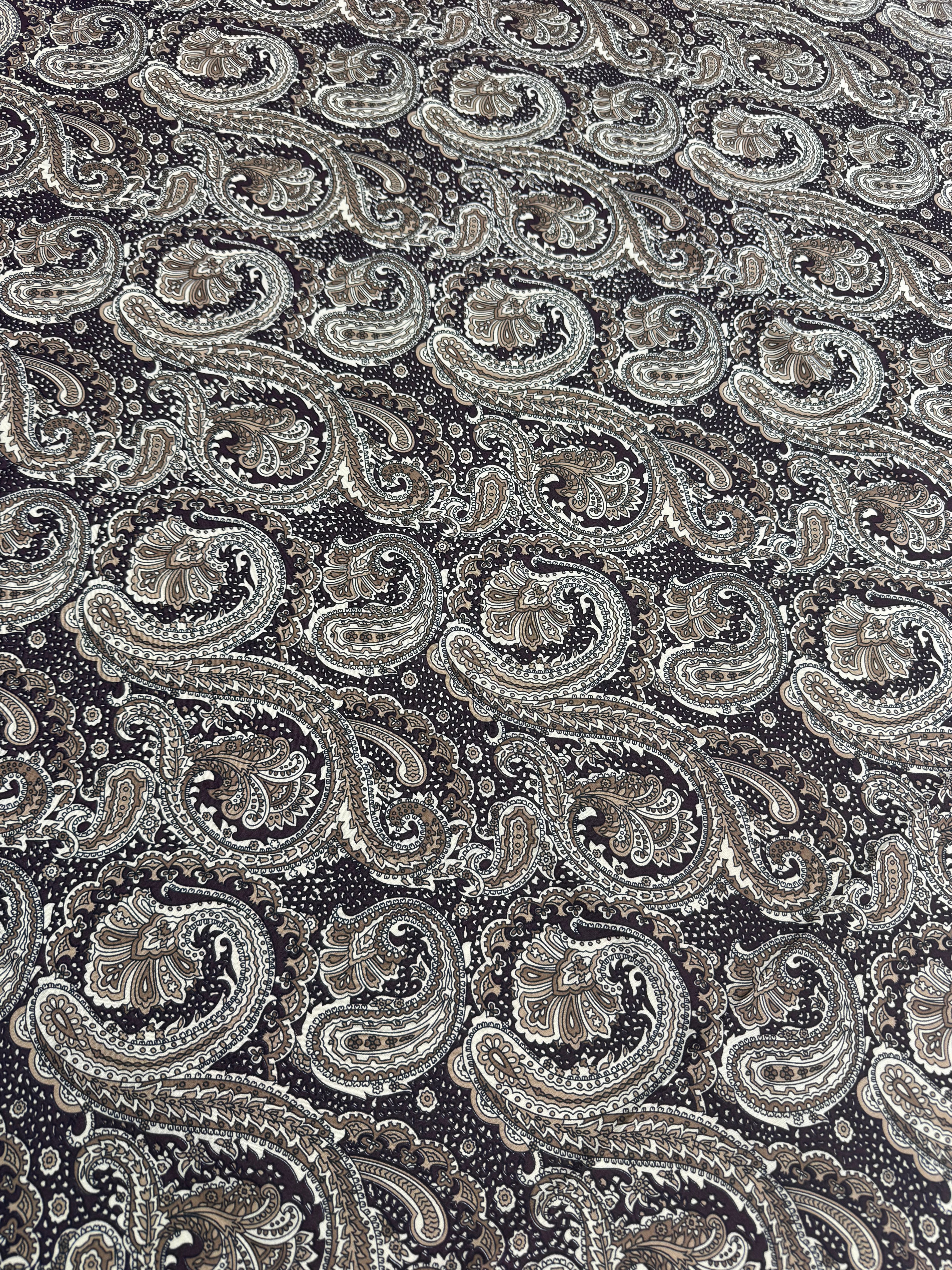 Material Vascoza Premium cu Imprimeu Paisley Albastru