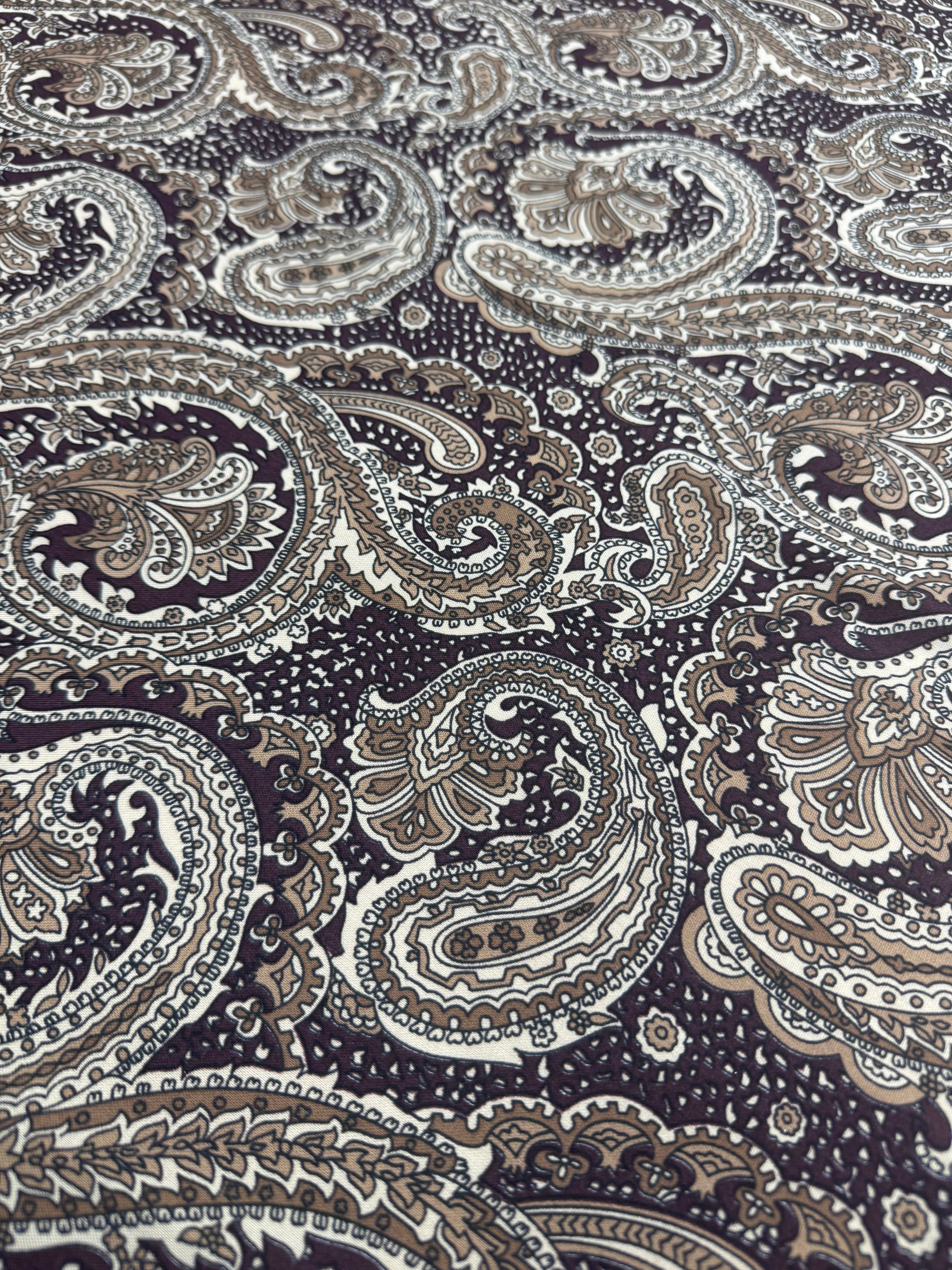 Material Vascoza Premium cu Imprimeu Paisley Albastru