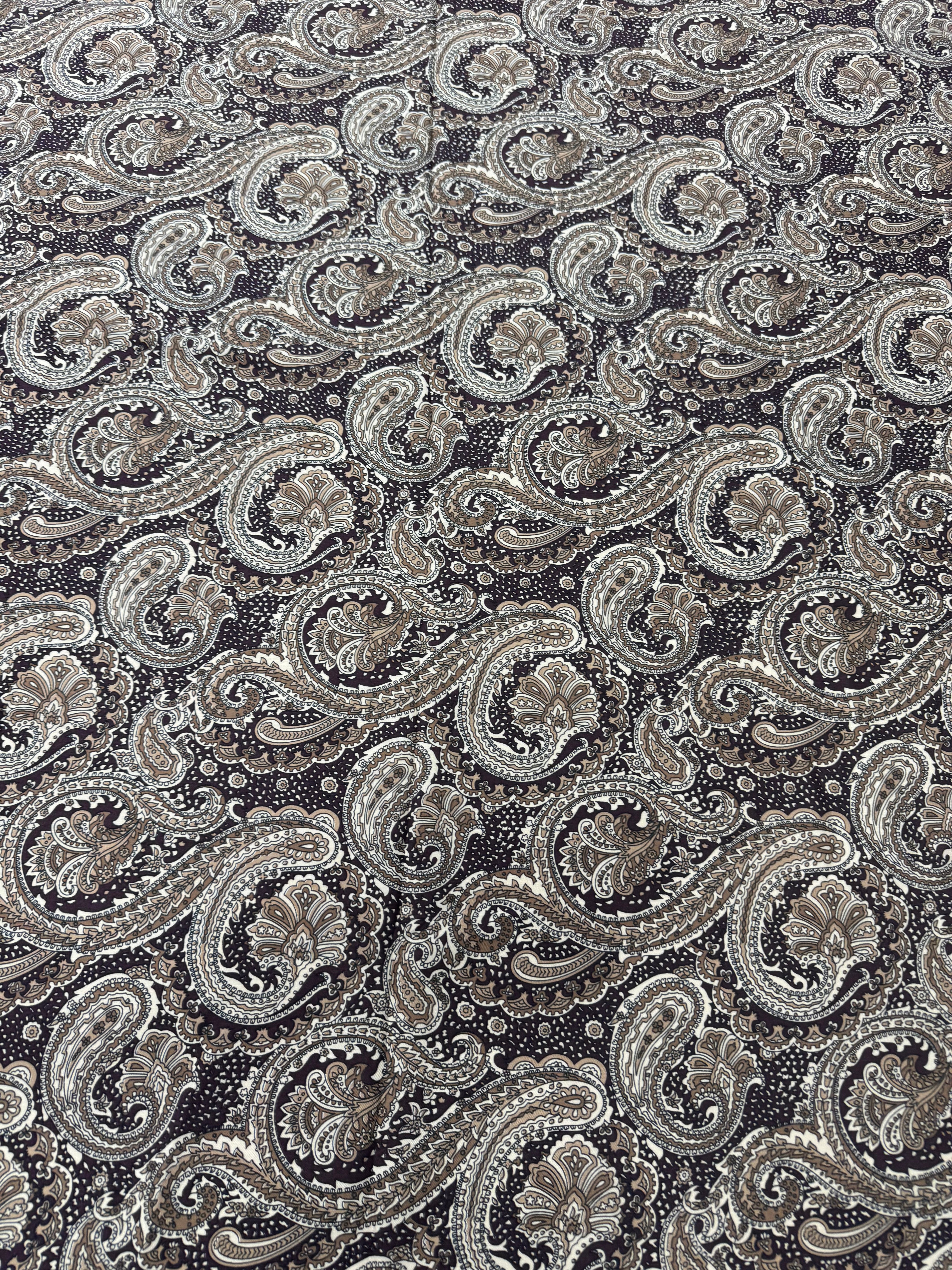 Material Vascoza Premium cu Imprimeu Paisley Albastru