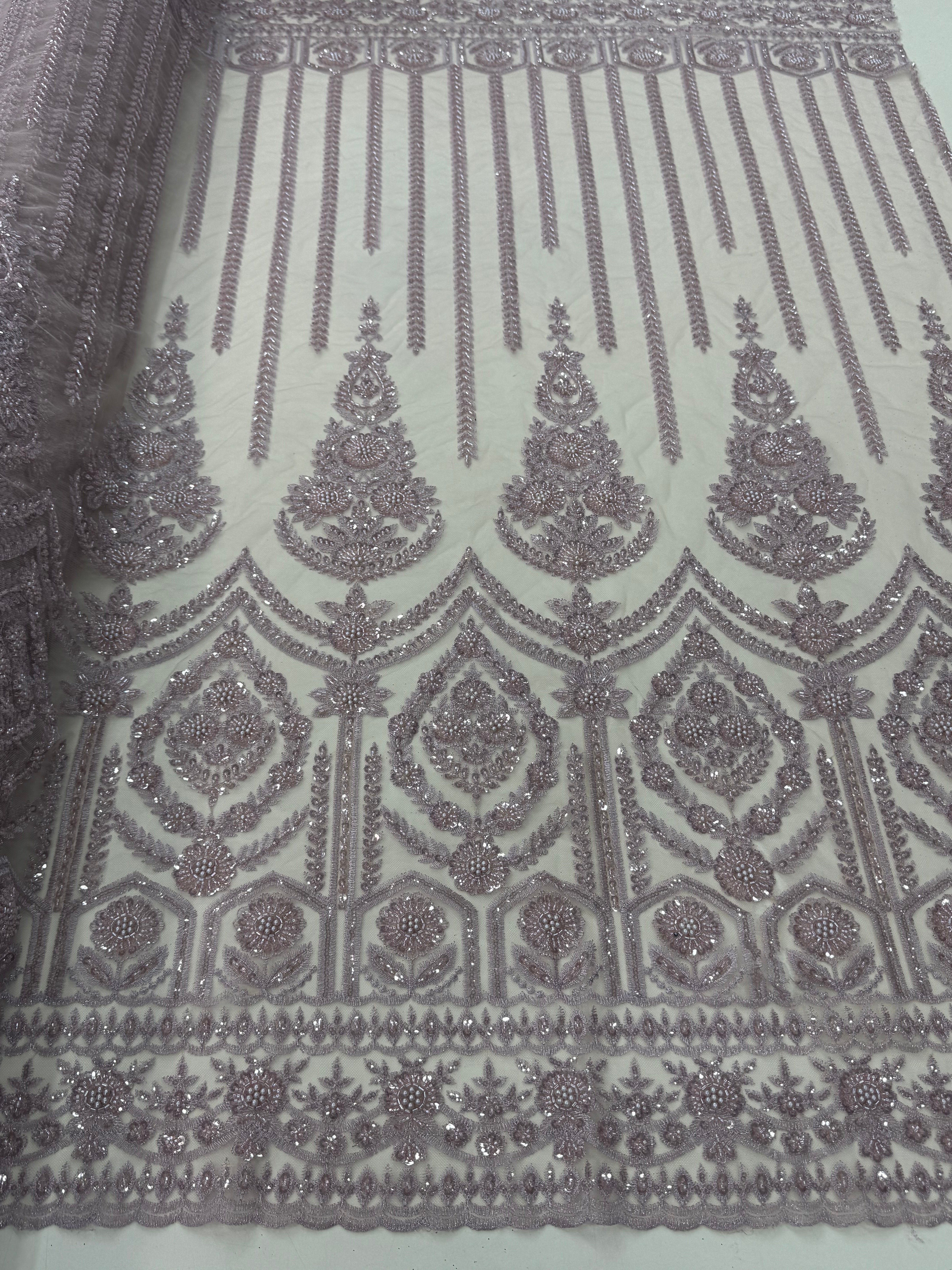 Broderie cu paiete pe tul 140 cm latime - material premium pentru rochii de seara si ocazie