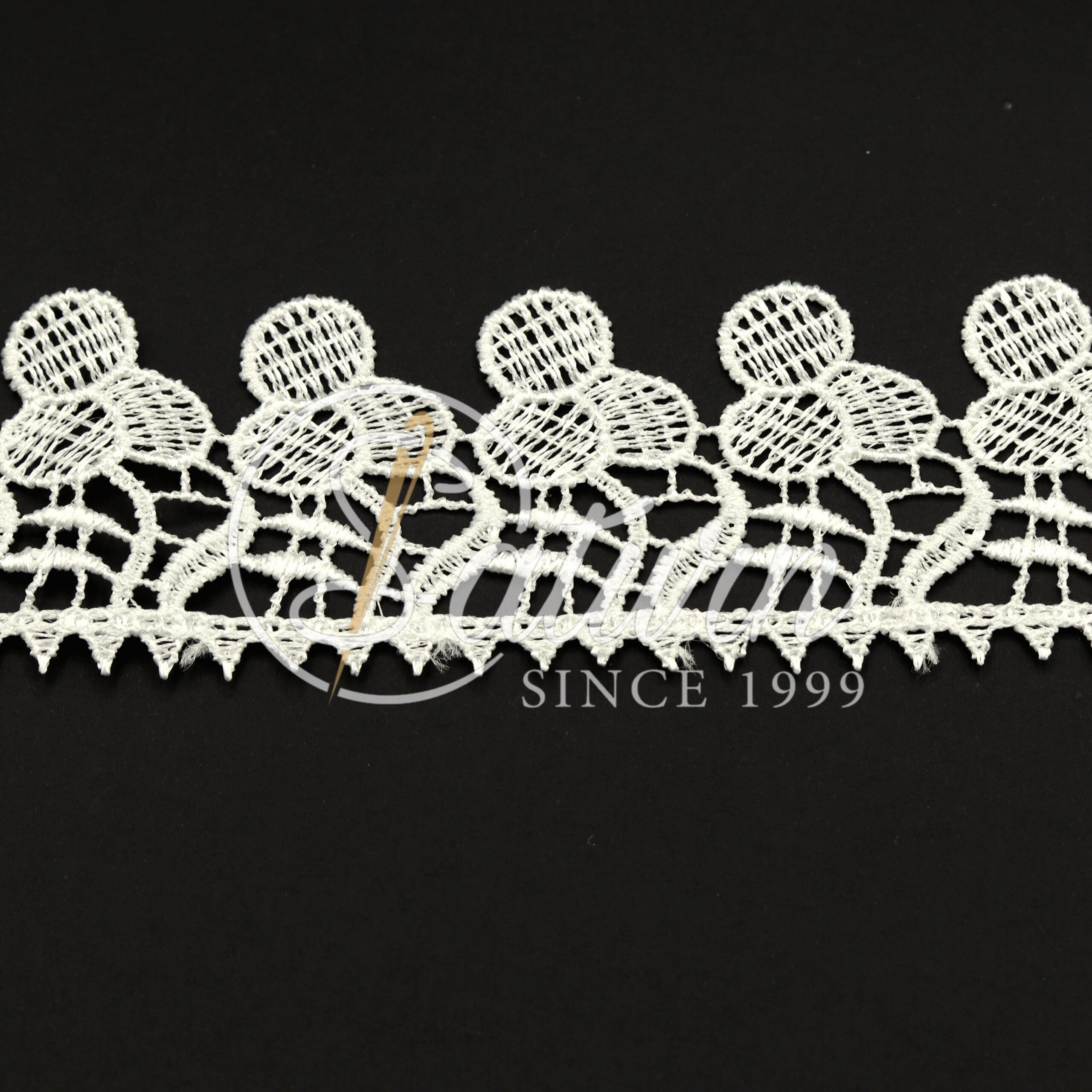 DANTELA GABIR DIN POLIESTER 5CM #4478-26-ALB (10 YARDS/CARD 9,10 METRI)