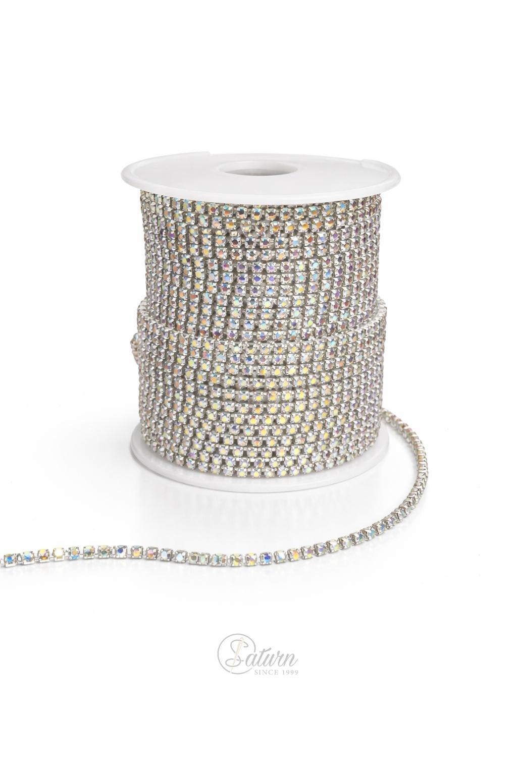 Lant cu strasuri SS12 la metru – strasuri decorative pentru haine si accesorii mercerie saturn 