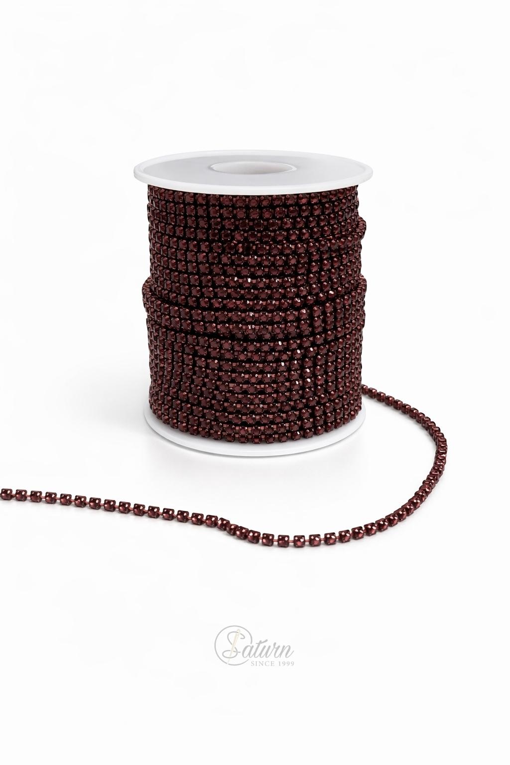 Lant cu strasuri SS12 la metru – strasuri decorative pentru haine si accesorii mercerie saturn  
