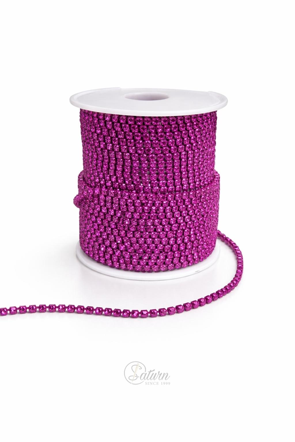 Lant cu strasuri SS12 la metru – strasuri decorative pentru haine si accesorii mercerie saturn  