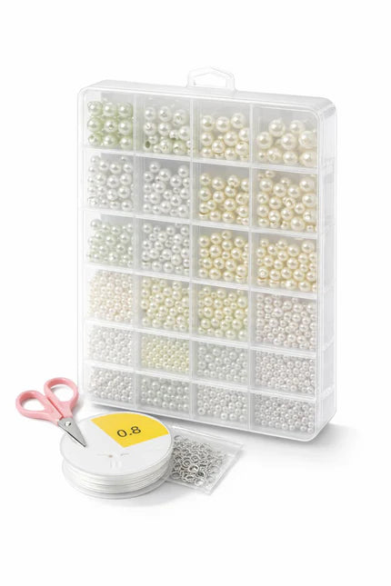 Margele pentru bratari – set creatie bijuterii, albe/ivoar/handmade/bijuterii personalizate