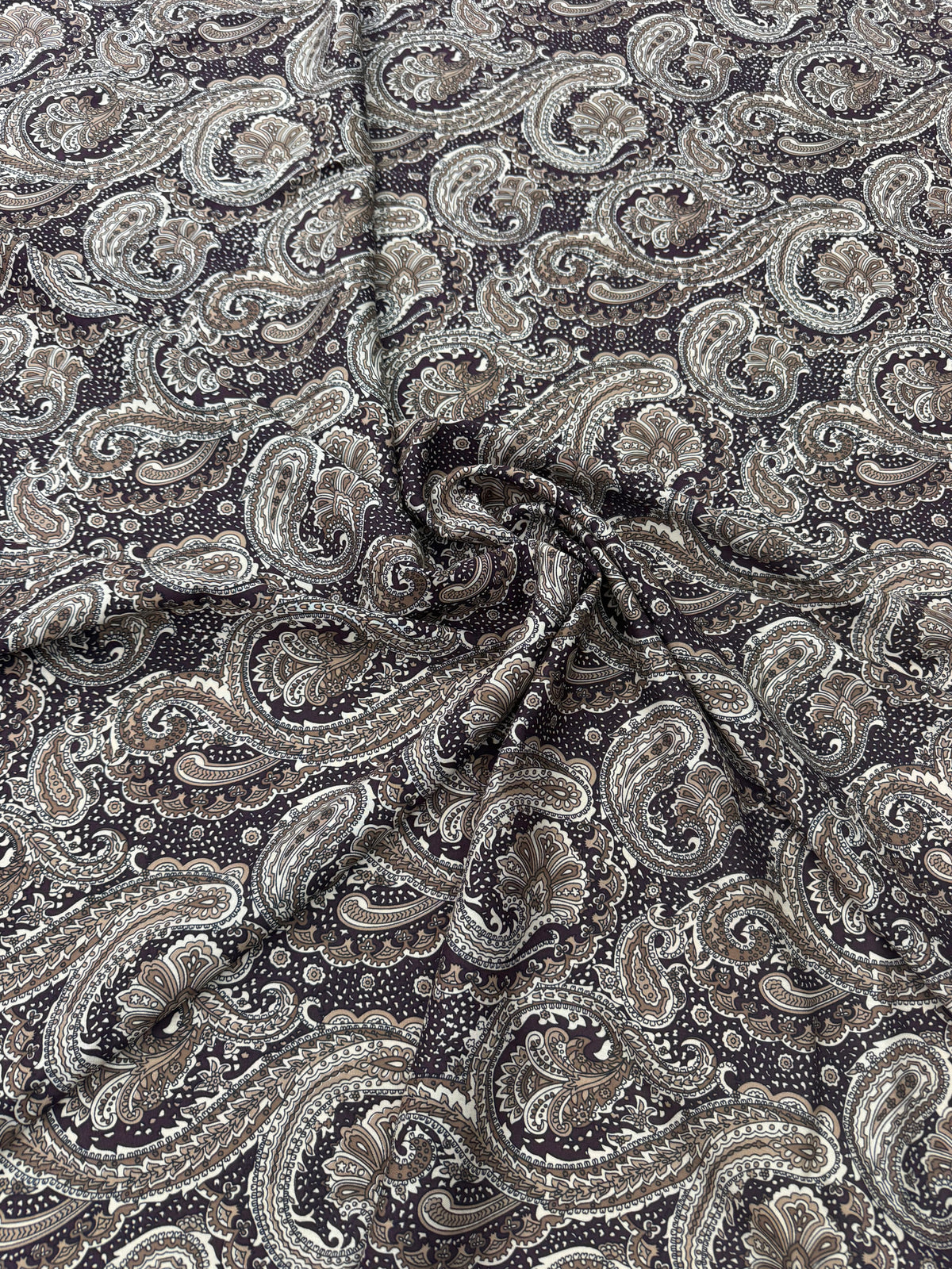 Material Vascoza Premium cu Imprimeu Paisley Albastru