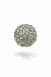 Nasturi metalici decorativi  N#24 cu cristale argintii 34L (2cm)set 10 buc mercerie saturn nasturi cu pietre