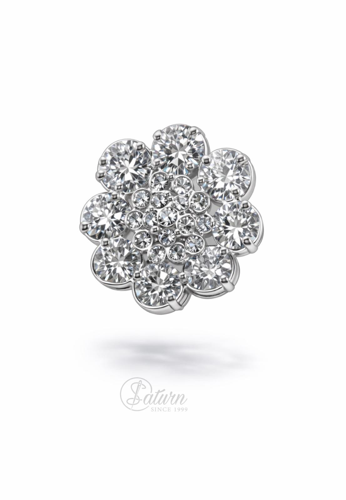 Nasturi metalici decorativi  N#29 cu cristale argintii 34L (2cm)set 10 buc nasturi metalici 