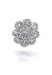 Nasturi metalici decorativi  N#29 cu cristale argintii 34L (2cm)set 10 buc nasturi metalici 