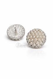 Nasturi metalici,decorativi aurii cu perle camasi, sacouri, rochii, bluze, paltoane, accesorii, proiecte handmade –  set 10 bucati N37