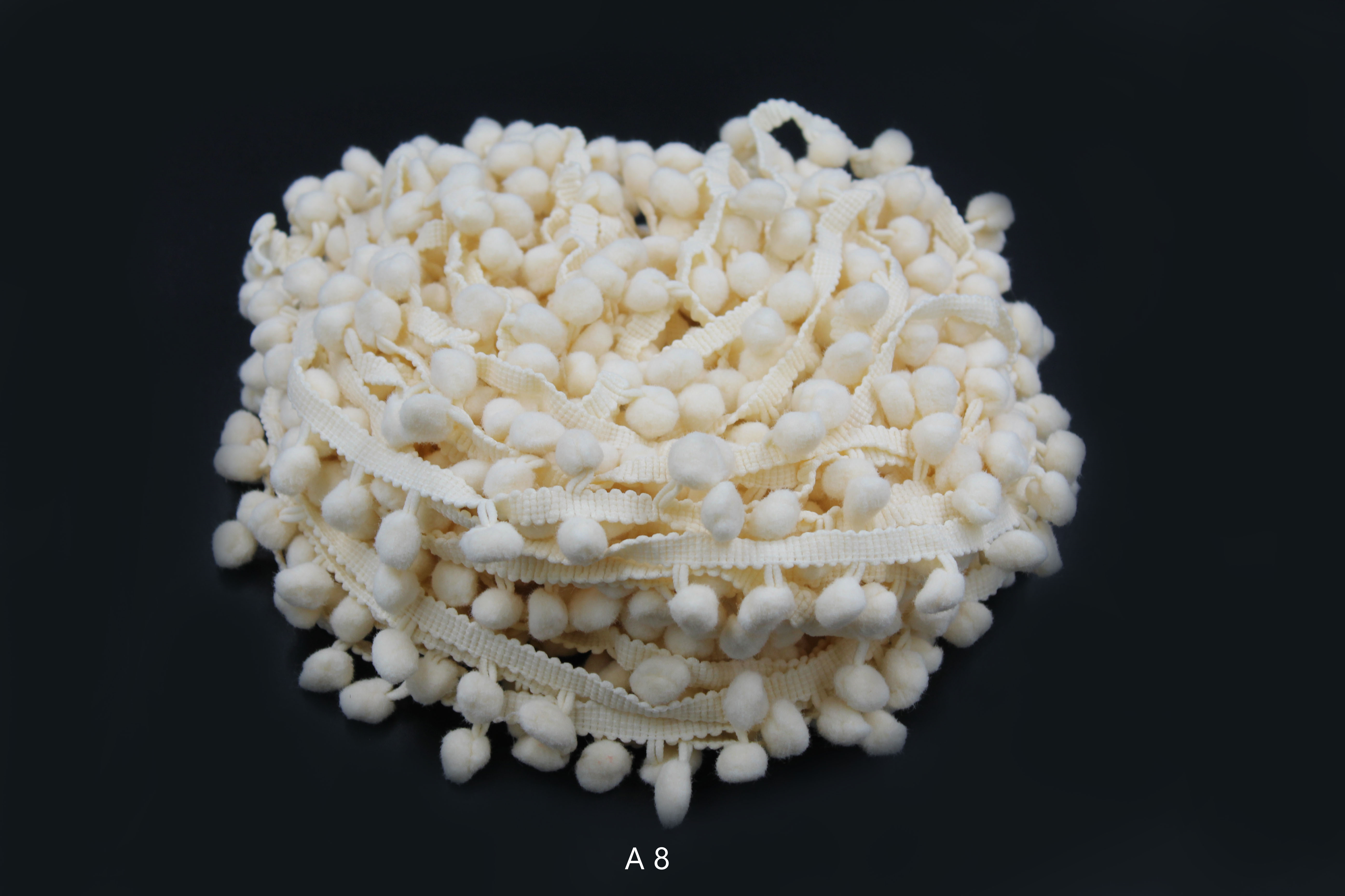 Ciucuri Decorativi Pom Pom Colorați – Bandă din Bumbac 20 m | Mercerie
