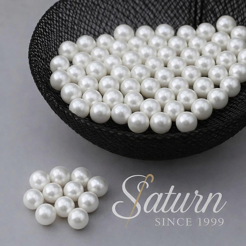 Perle Albe/Ivoar  decorative de cusut  12mm–  500g/punga albe mercerie saturn 