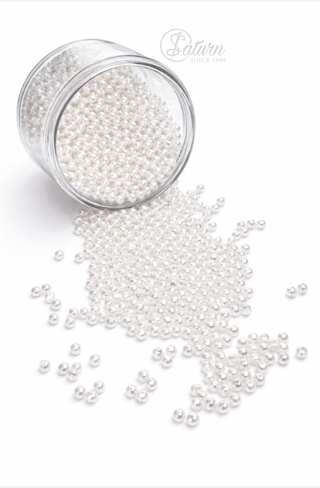 Perle de cusut  Albe/Ivoar 4mm/500 gr punga albe mercerie saturn 