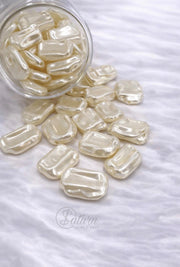 Perle / margele de cusut ivoar dreptunghiulare tip baroc pentru bijuterii si decor handmade M20 mercerie satur 