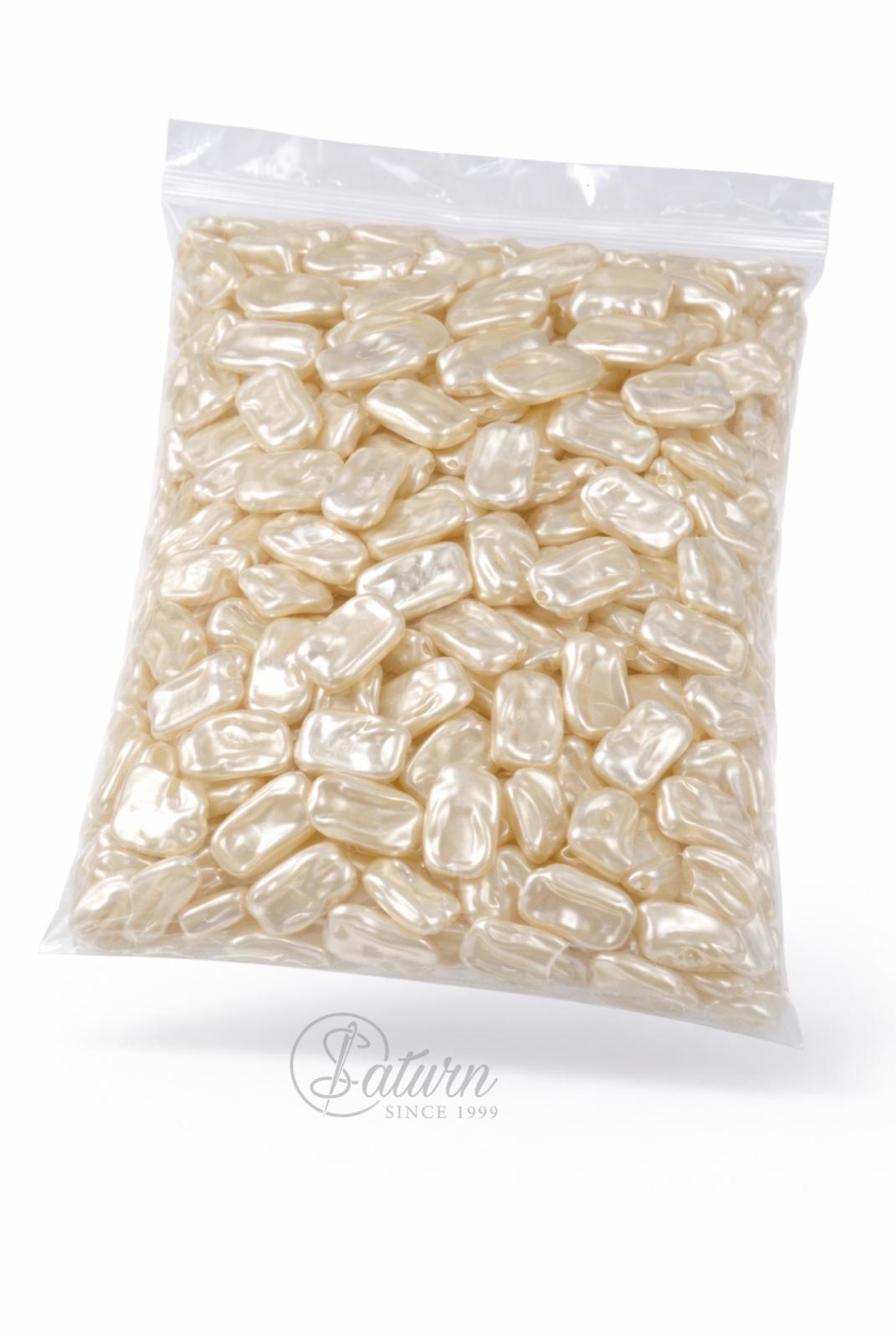 Perle / margele de cusut ivoar dreptunghiulare tip baroc pentru bijuterii si decor handmade M20 