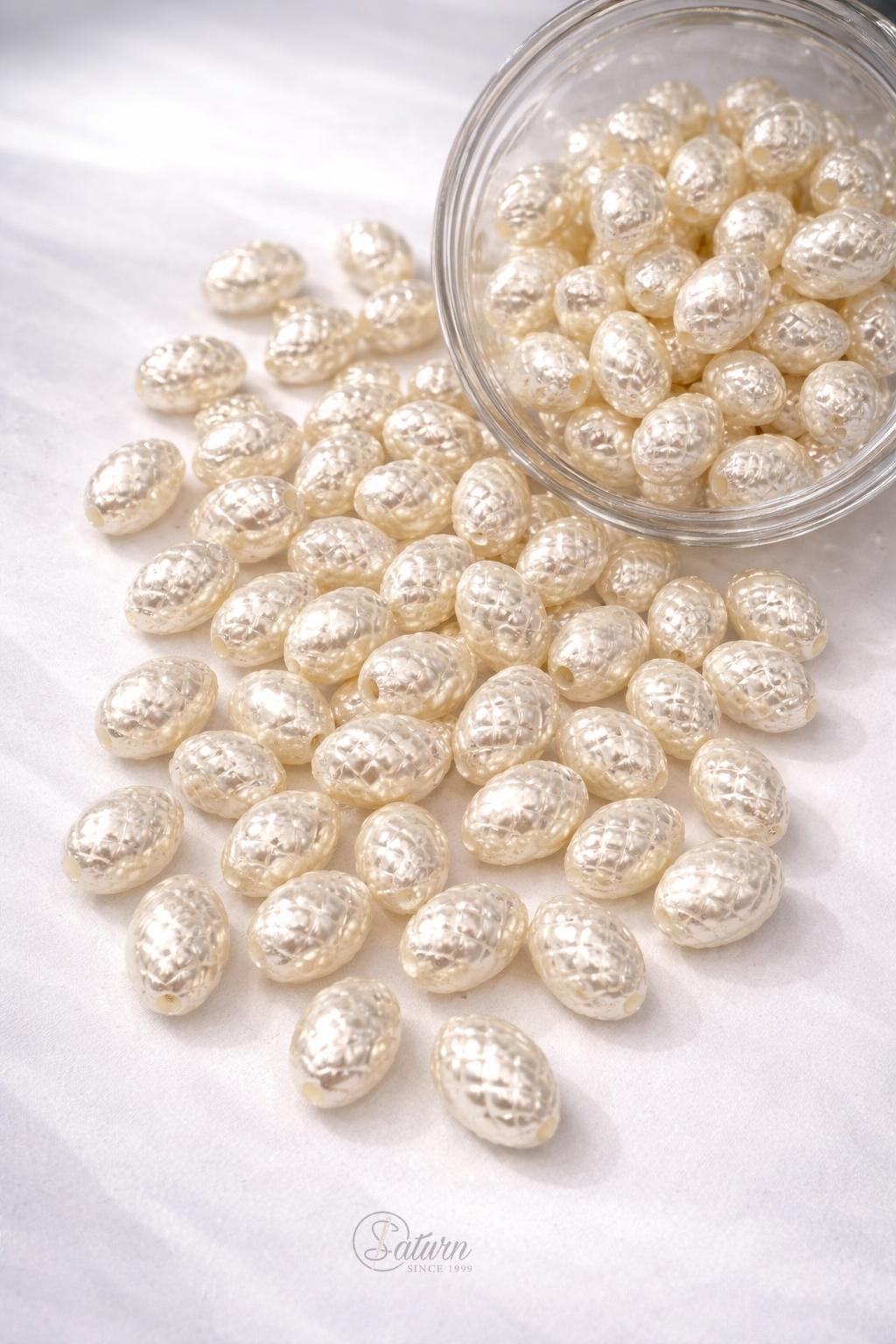Perle / margele ivoar 500g pentru accesorii si decoratiuni , forma ovala mercerie saturn 