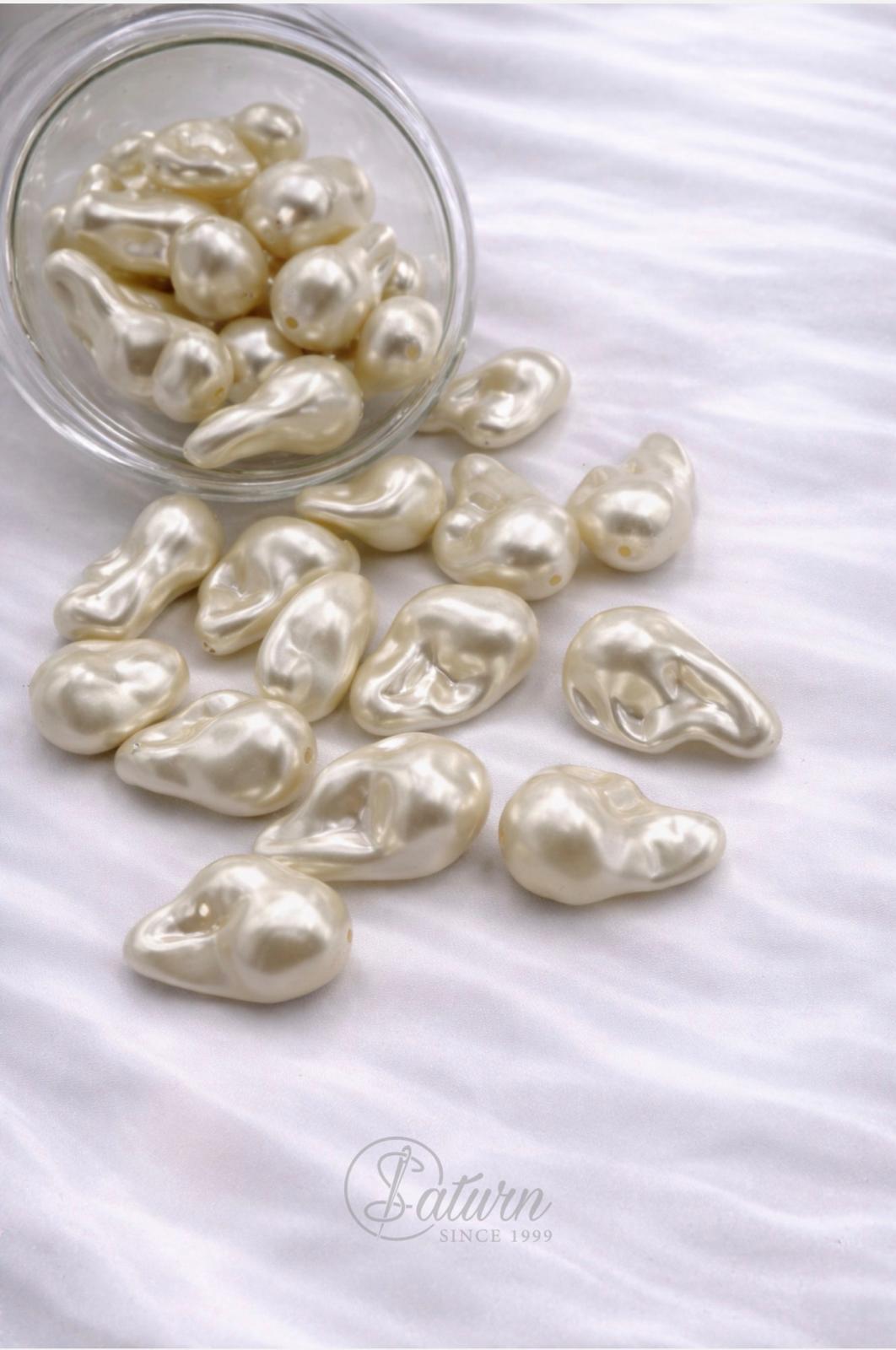Perle / margele ivoar forma neregulata tip baroc pentru bijuterii si decor/handmade M19 mercerie saturn 