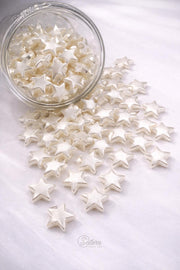 Perle / margele ivoar forma stea  pentru accesorii handmade si decor 500g – finisaj sidefat M8 mercerie saturn 