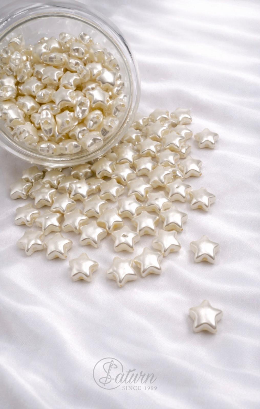 Perle / margele ivoar forma stea pentru bijuterii si decor handmade M14