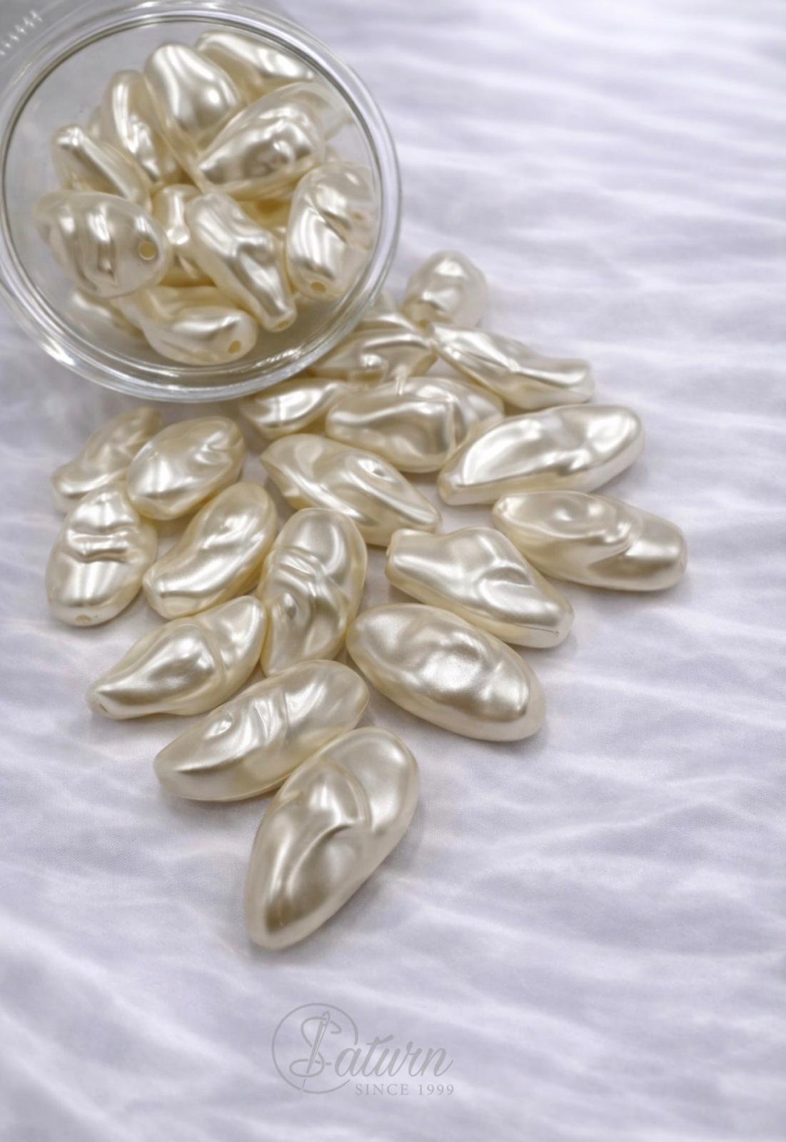 Perle / margele ivoar ovale neregulate tip baroc  pentru bijuterii si decor handmade M22 mercerie saturn 