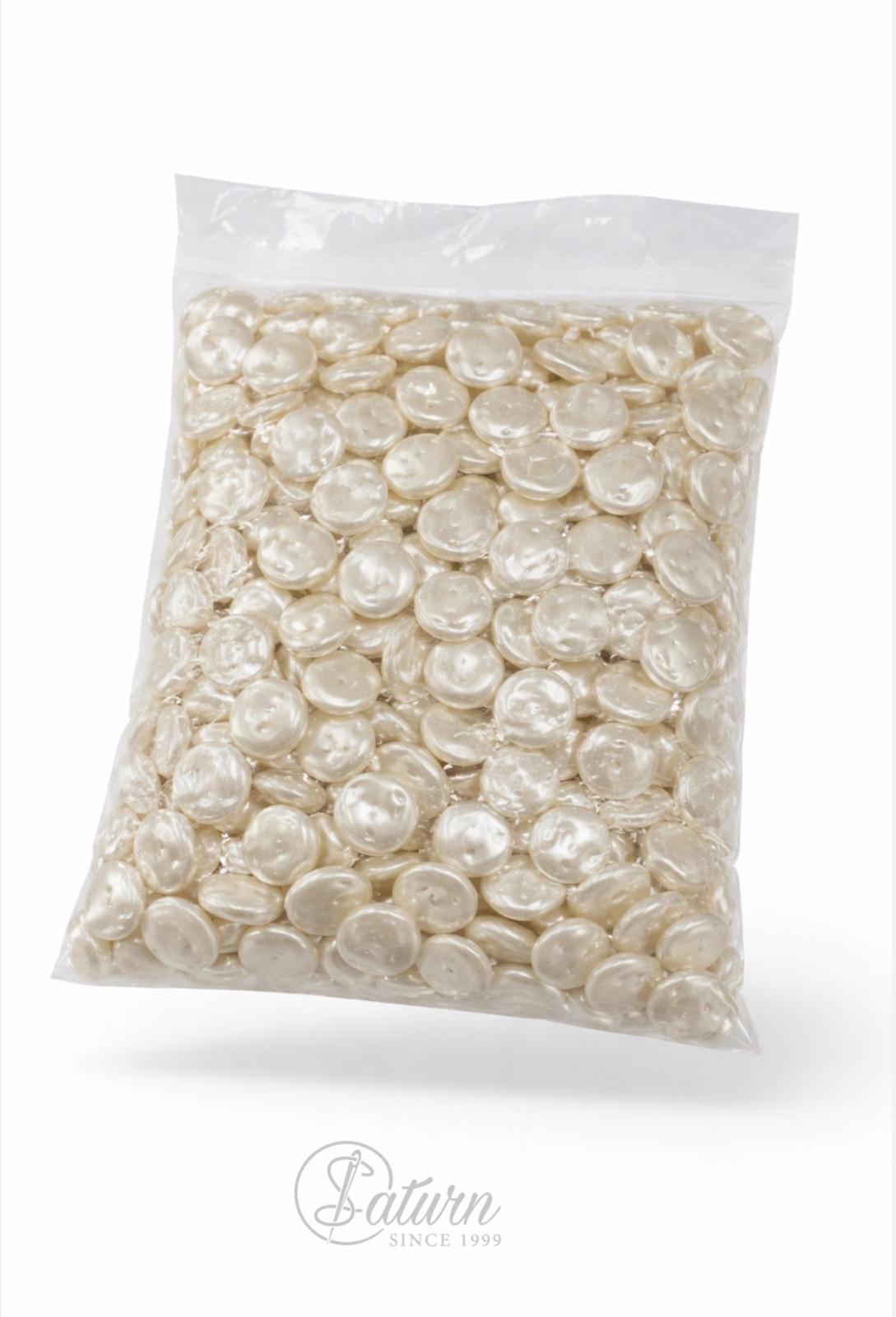 Perle / margele ivoar plate forma rotunda texturata 500g pentru bijuterii si decor M13