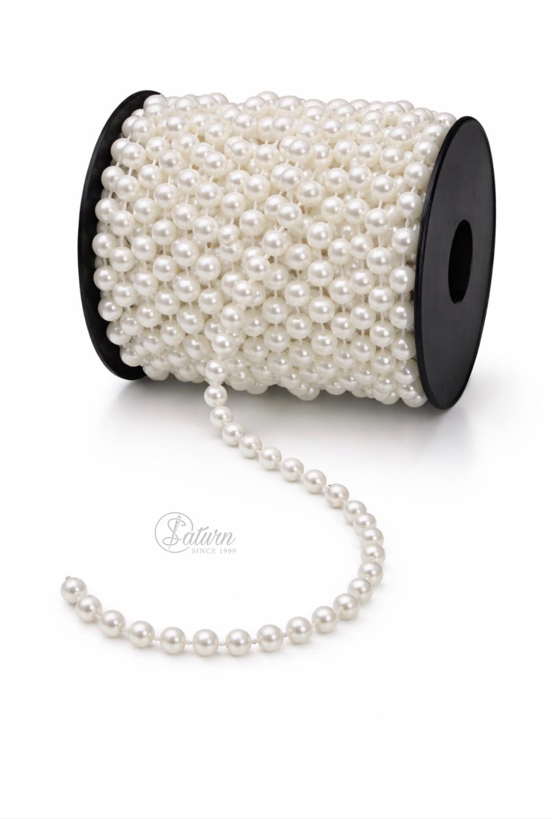 Perle pe sirag 8 mm – margele decorative pentru bijuterii si accesorii handmade ivoar mercerie saturn 