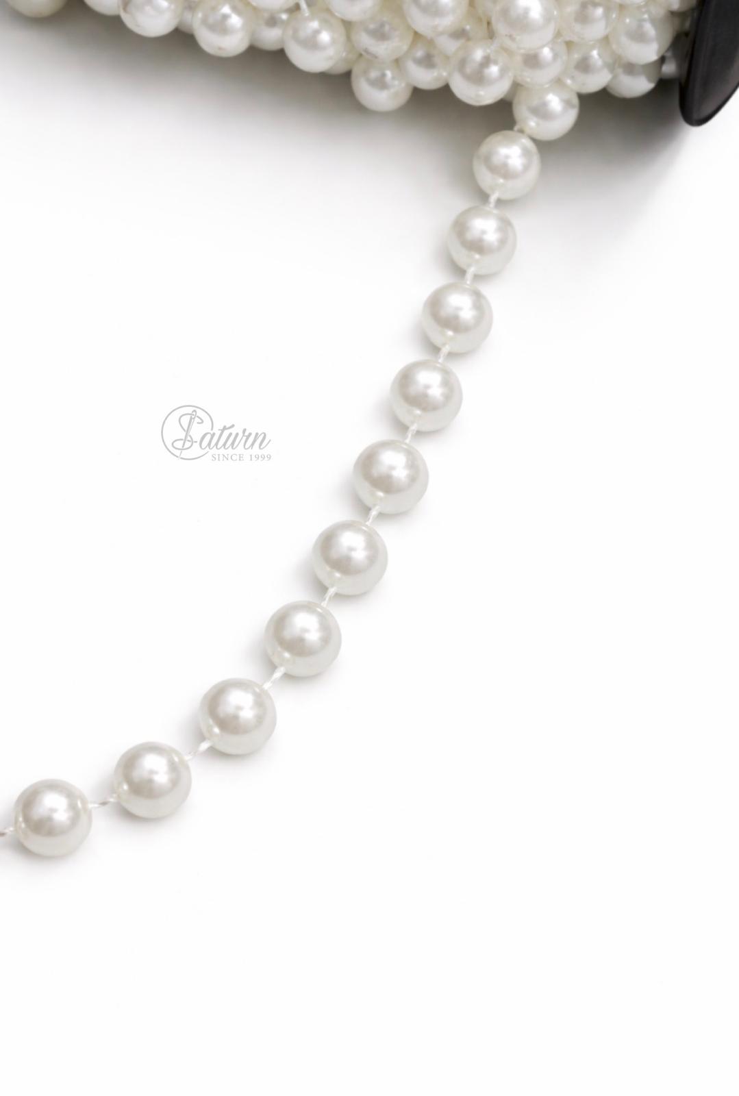 Perle pe sirag 8 mm – margele decorative pentru bijuterii si accesorii handmade ivoar mercerie saturn 