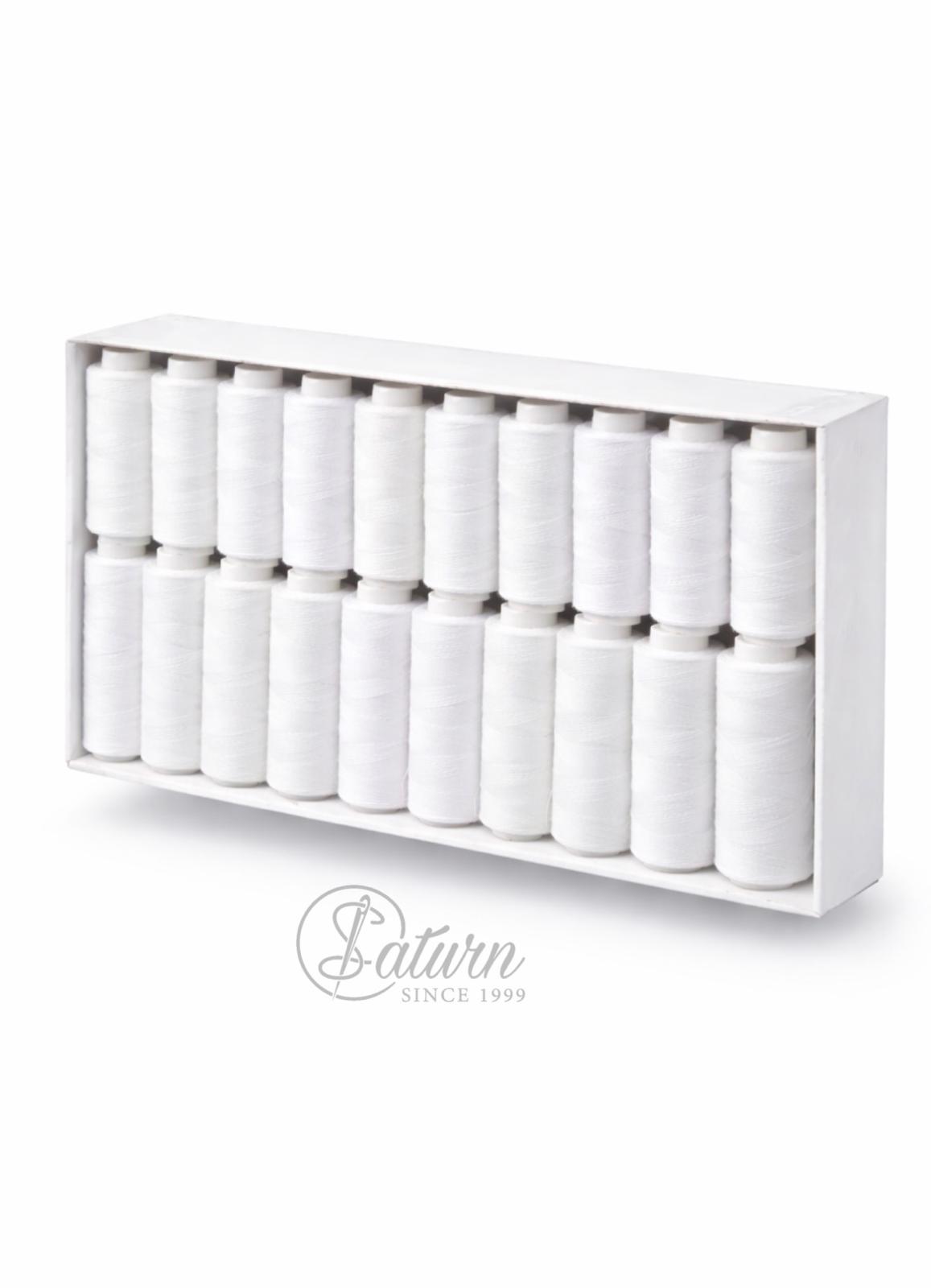 Set Ata de Cusut 40/2 (40 Papiote/Cutie) – 300 m alba  mercerie saturn  