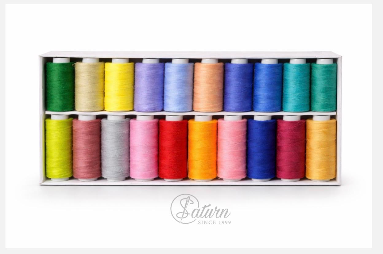 Set Ata de Cusut 40/2 (40 Papiote/Cutie) – 300 m rosie mercerie saturn  colorata