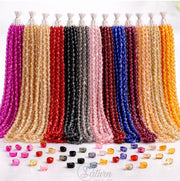 Sirag margele cristale fatetate 6x8 mm, model oval, 70 margele/sirag, culori diverse pentru bijuterii handmade mercerie saturn 