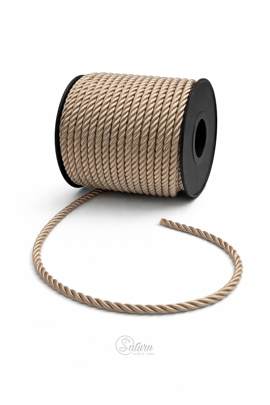 Snur Rasucit din Poliester 4 mm – Rola 25 m – Accesoriu Decorativ Textil 
